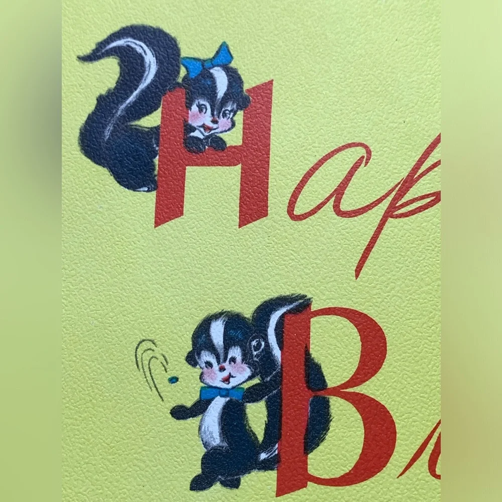 Vintage 1940’s-50’s Era Skunk Birthday Card This Wish is SENTsational